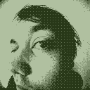 Mauri's portrait in a Gameboy camera style